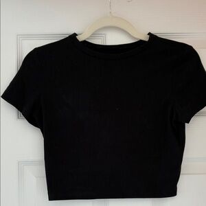 Wild Fable Black Cropped T Shirt